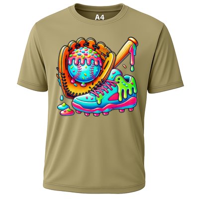 Ice Cream Drip Baseball Stuff Baseball Drip For Graphic Performance Shirt