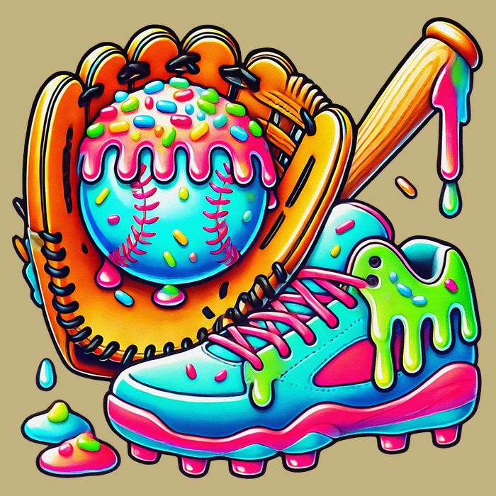 Ice Cream Drip Baseball Stuff Baseball Drip For Graphic Cooling Performance Crew T-Shirt