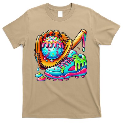 Ice Cream Drip Baseball Stuff Baseball Drip For Graphic T-Shirt