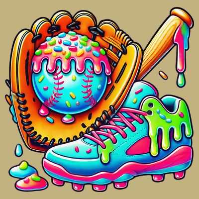 Ice Cream Drip Baseball Stuff Baseball Drip For Graphic T-Shirt
