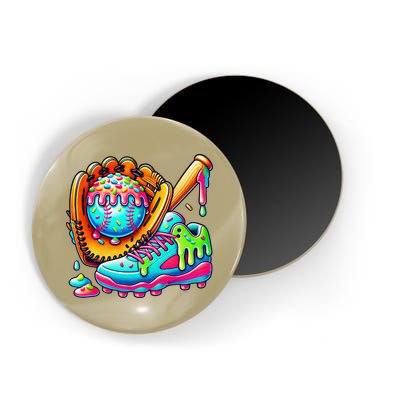 Ice Cream Drip Baseball Stuff Baseball Drip For Graphic Magnet