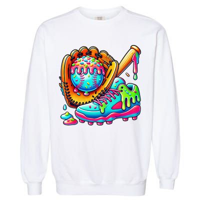 Ice Cream Drip Baseball Stuff Baseball Drip For Graphic Garment-Dyed Sweatshirt