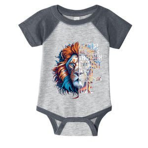 I Can Do All Things Through Christ Lion Faith Religious Infant Baby Jersey Bodysuit