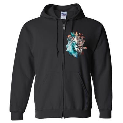 I Can Do All Things Through Christ Lion Faith Christian Full Zip Hoodie