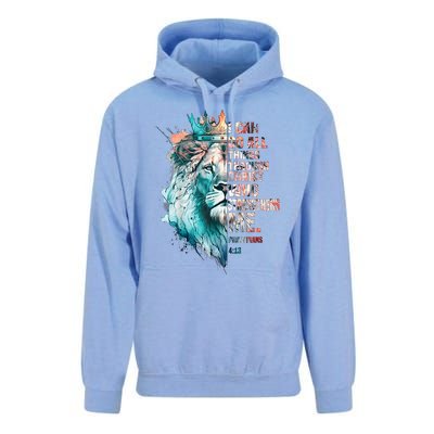 I Can Do All Things Through Christ Lion Faith Christian Unisex Surf Hoodie