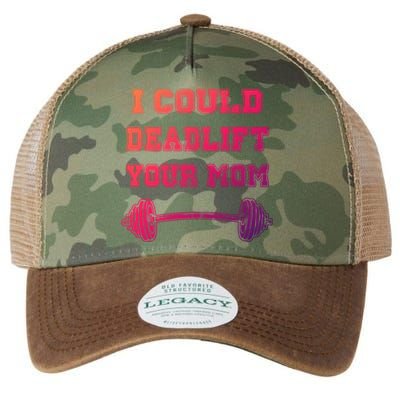 I Could Deadlift Your Mom Weightlifting Gift Funny Gift Legacy Tie Dye Trucker Hat