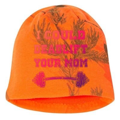 I Could Deadlift Your Mom Weightlifting Gift Funny Gift Kati - Camo Knit Beanie