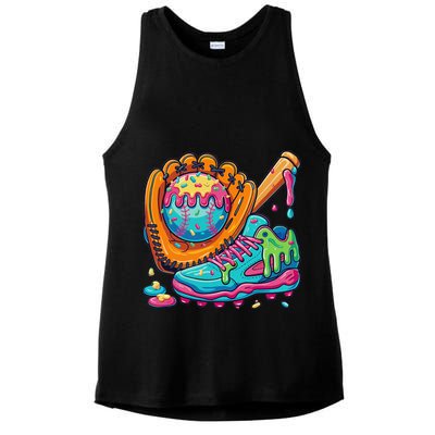 Ice Cream Drip Baseball Stuff Baseball Drip For Ladies PosiCharge Tri-Blend Wicking Tank