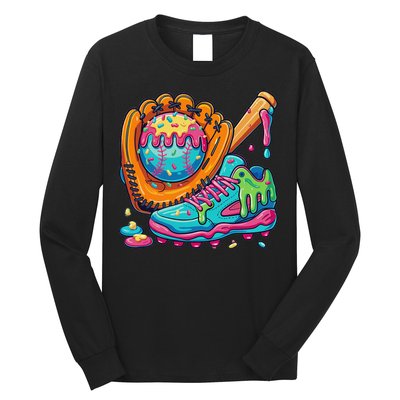 Ice Cream Drip Baseball Stuff Baseball Drip For Long Sleeve Shirt