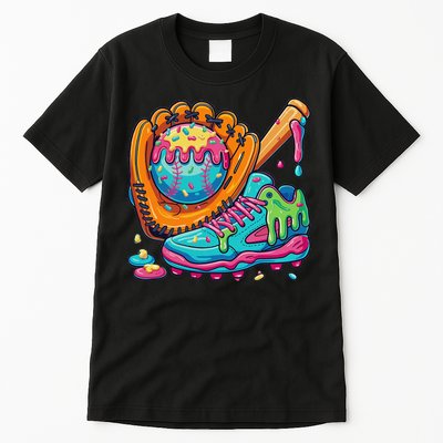 Ice Cream Drip Baseball Stuff Baseball Drip For Tall T-Shirt