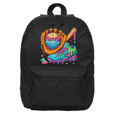 Ice Cream Drip Baseball Stuff Baseball Drip For 16 in Basic Backpack