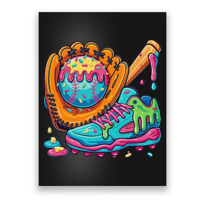 Ice Cream Drip Baseball Stuff Baseball Drip For Poster