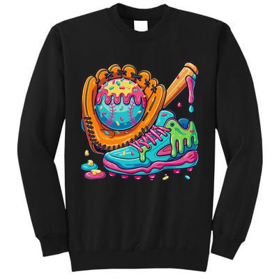 Ice Cream Drip Baseball Stuff Baseball Drip For Tall Sweatshirt