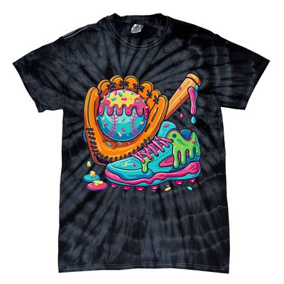 Ice Cream Drip Baseball Stuff Baseball Drip For Tie-Dye T-Shirt