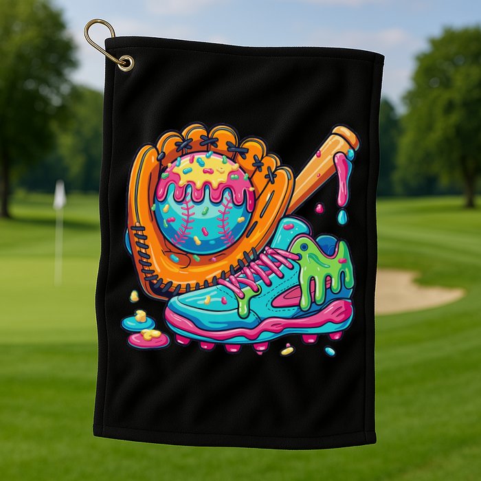 Ice Cream Drip Baseball Stuff Baseball Drip For Golf Towel