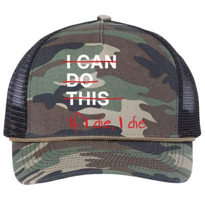 I Can Do This If I Die I Die Funny Fitness Workout Gym Lover Retro Rope Trucker Hat Cap