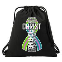 I Can Do All Things Through Christ Metastatic Breast Cancer Drawstring Bag