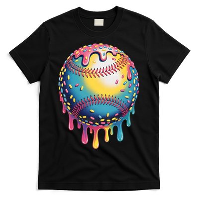 Ice Cream Drip Baseball Stuff Baseball Drip  T-Shirt