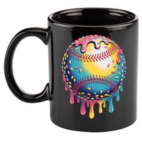 Ice Cream Drip Baseball Stuff Baseball Drip  11oz C Handle Ceramic Mug