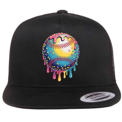 Ice Cream Drip Baseball Stuff Baseball Drip  Flatbill Hat