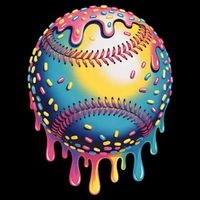 Ice Cream Drip Baseball Stuff Baseball Drip  16 in Basic Backpack