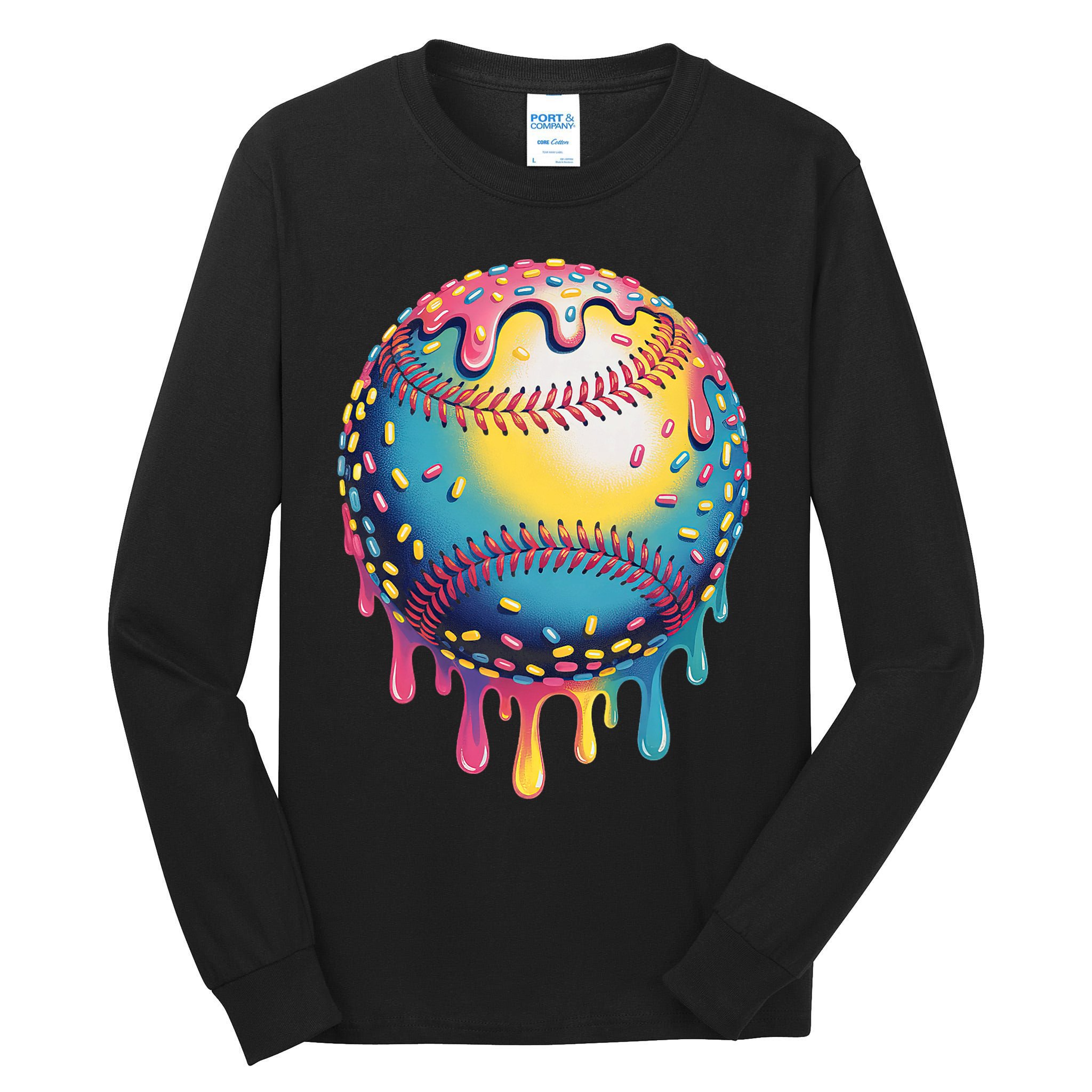 Ice Cream Drip Baseball Stuff Baseball Drip  Tall Long Sleeve T-Shirt