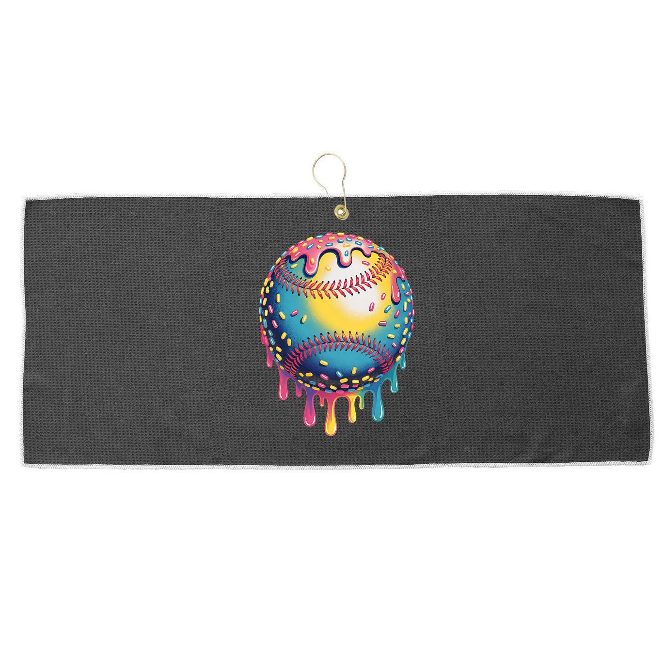 Ice Cream Drip Baseball Stuff Baseball Drip  Large Microfiber Waffle Golf Towel