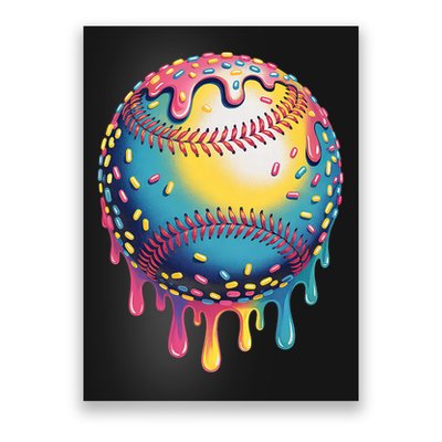 Ice Cream Drip Baseball Stuff Baseball Drip  Poster