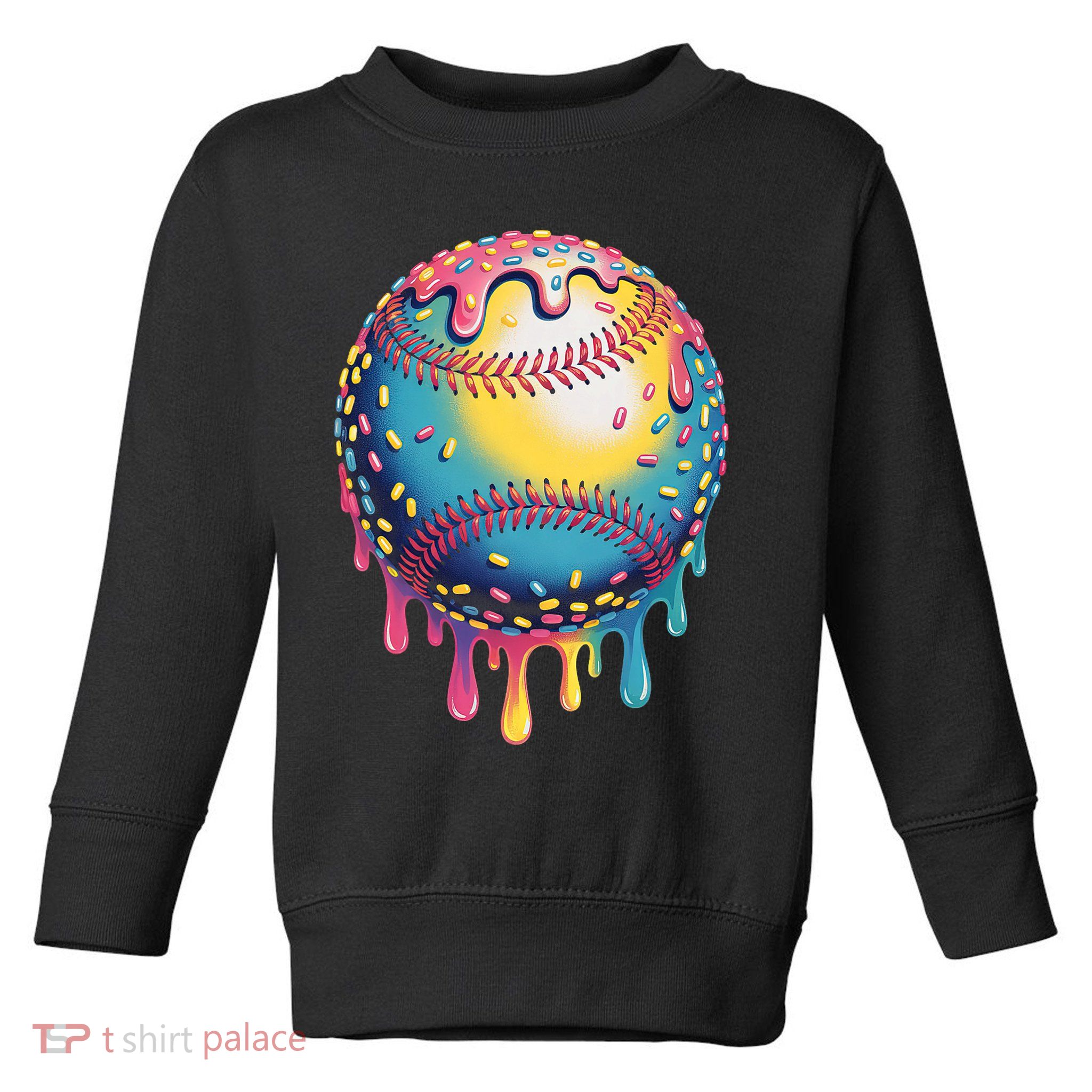 Ice Cream Drip Baseball Stuff Baseball Drip  Toddler Sweatshirt