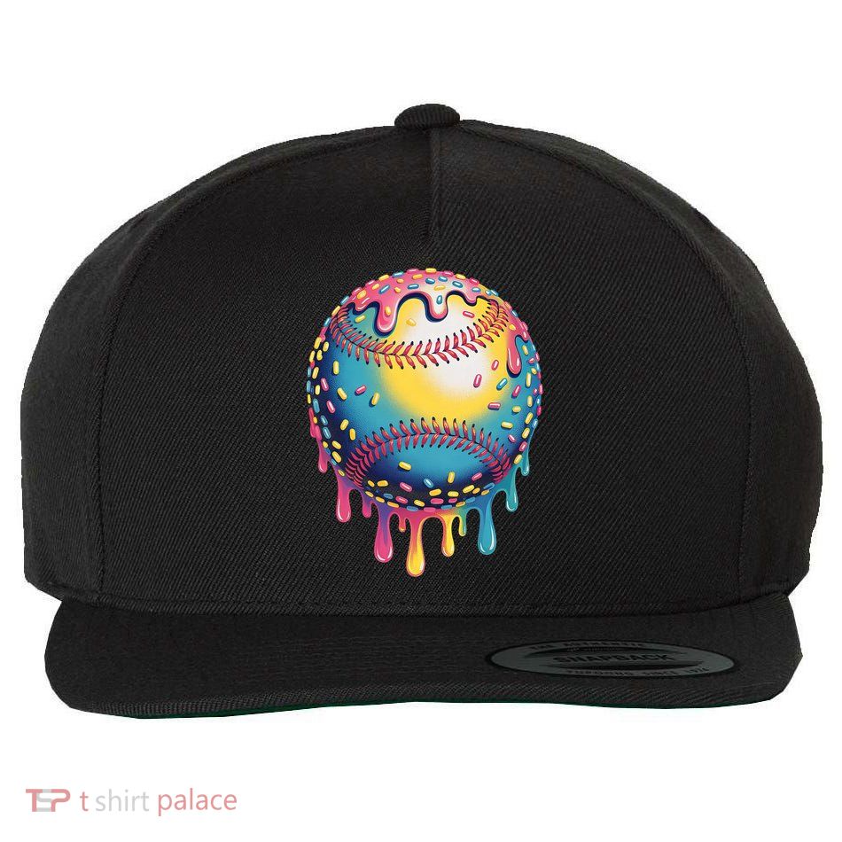 Ice Cream Drip Baseball Stuff Baseball Drip  Wool Snapback Cap