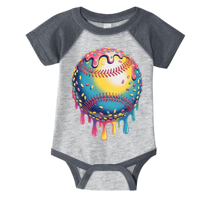 Ice Cream Drip Baseball Stuff Baseball Drip  Infant Baby Jersey Bodysuit