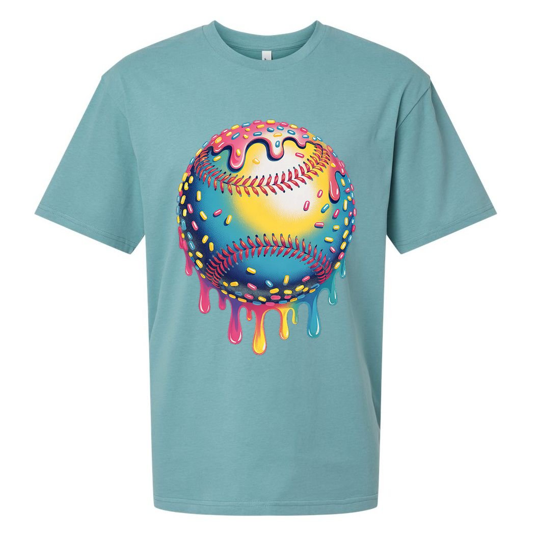 Ice Cream Drip Baseball Stuff Baseball Drip  Sueded Cloud Jersey T-Shirt