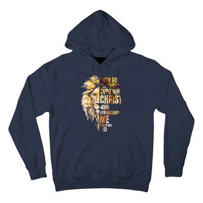 I Can Do All Things Through Christ Lion Faith Hoodie