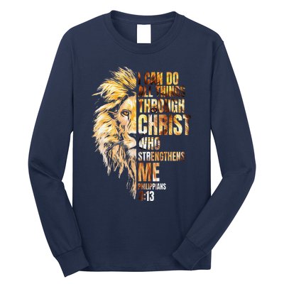 I Can Do All Things Through Christ Lion Faith Long Sleeve Shirt