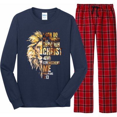 I Can Do All Things Through Christ Lion Faith Long Sleeve Pajama Set