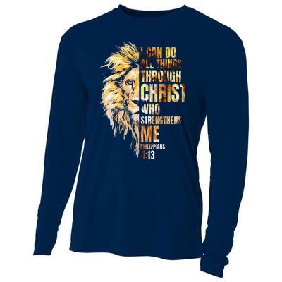 I Can Do All Things Through Christ Lion Faith Cooling Performance Long Sleeve Crew