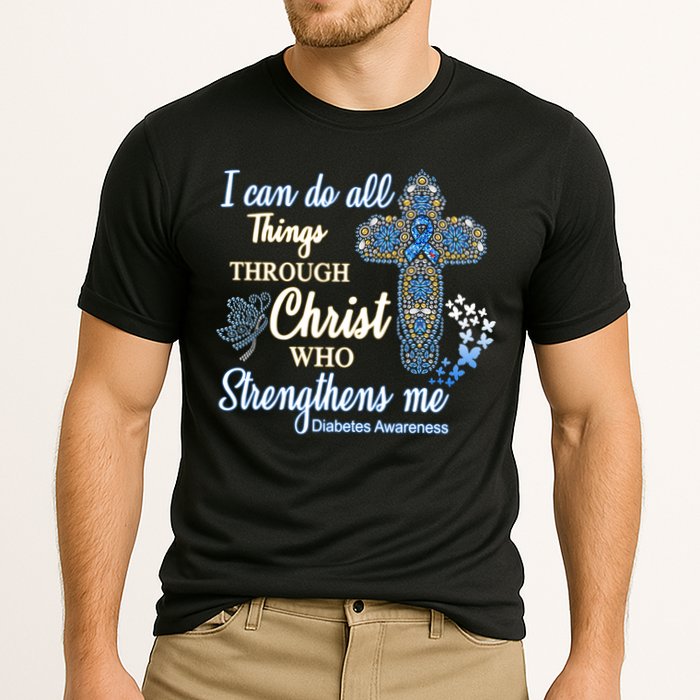 I Can Do All Things Through Christ Who Strengthens Me Diabetes Awareness Cooling Performance Crew T-Shirt