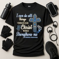 I Can Do All Things Through Christ Who Strengthens Me Diabetes Awareness Cooling Performance Crew T-Shirt