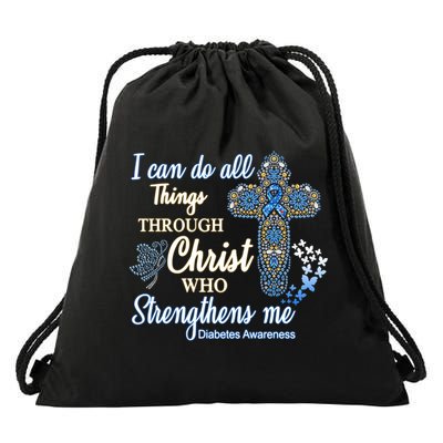 I Can Do All Things Through Christ Who Strengthens Me Diabetes Awareness Drawstring Bag