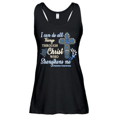 I Can Do All Things Through Christ Who Strengthens Me Diabetes Awareness Ladies Essential Flowy Tank