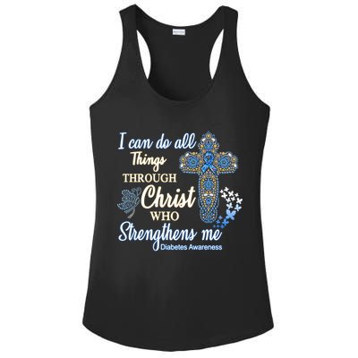 I Can Do All Things Through Christ Who Strengthens Me Diabetes Awareness Ladies PosiCharge Competitor Racerback Tank