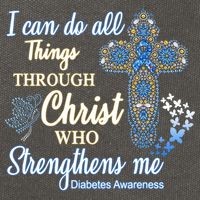 I Can Do All Things Through Christ Who Strengthens Me Diabetes Awareness Cotton Canvas Backpack