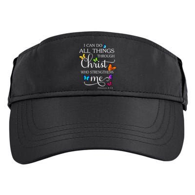 I Can Do All Things Through Christ Butterfly Adult Drive Performance Visor