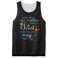 I Can Do All Things Through Christ Butterfly Mesh Reversible Basketball Jersey Tank