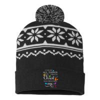 I Can Do All Things Through Christ Butterfly USA-Made Snowflake Beanie