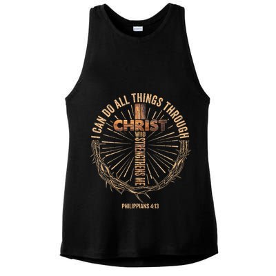 I Can Do All Things Through Christ Jesus Christian Ladies PosiCharge Tri-Blend Wicking Tank