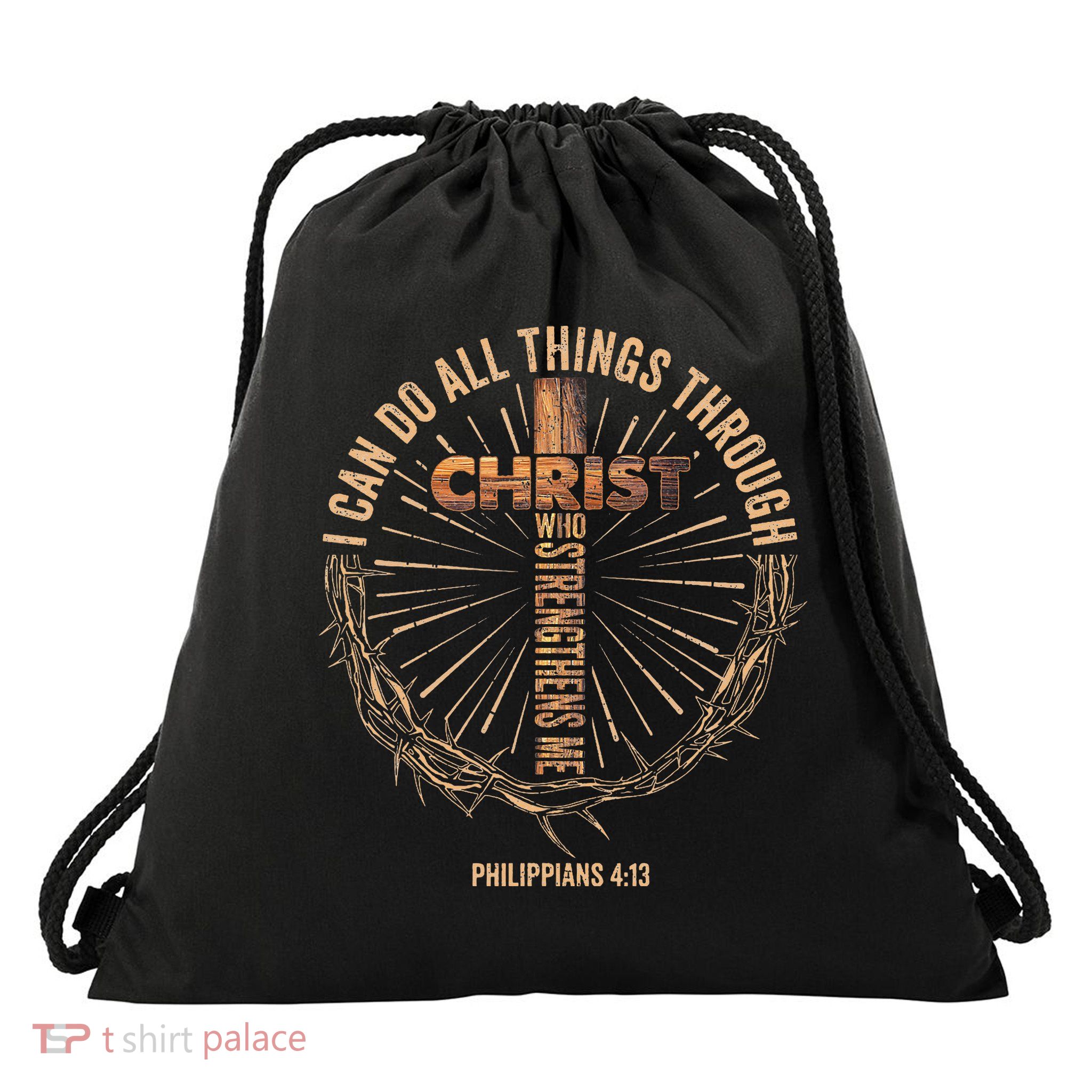 I Can Do All Things Through Christ Jesus Christian Drawstring Bag