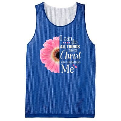 I Can Do All Things Through Christ Who Strengthens Me Bible Cute Gift Mesh Reversible Basketball Jersey Tank