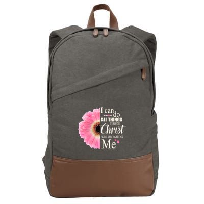 I Can Do All Things Through Christ Who Strengthens Me Bible Cute Gift Cotton Canvas Backpack