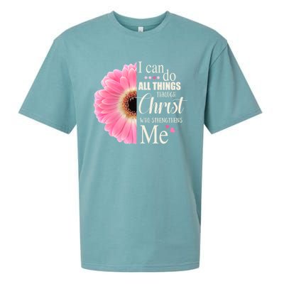 I Can Do All Things Through Christ Who Strengthens Me Bible Cute Gift Sueded Cloud Jersey T-Shirt